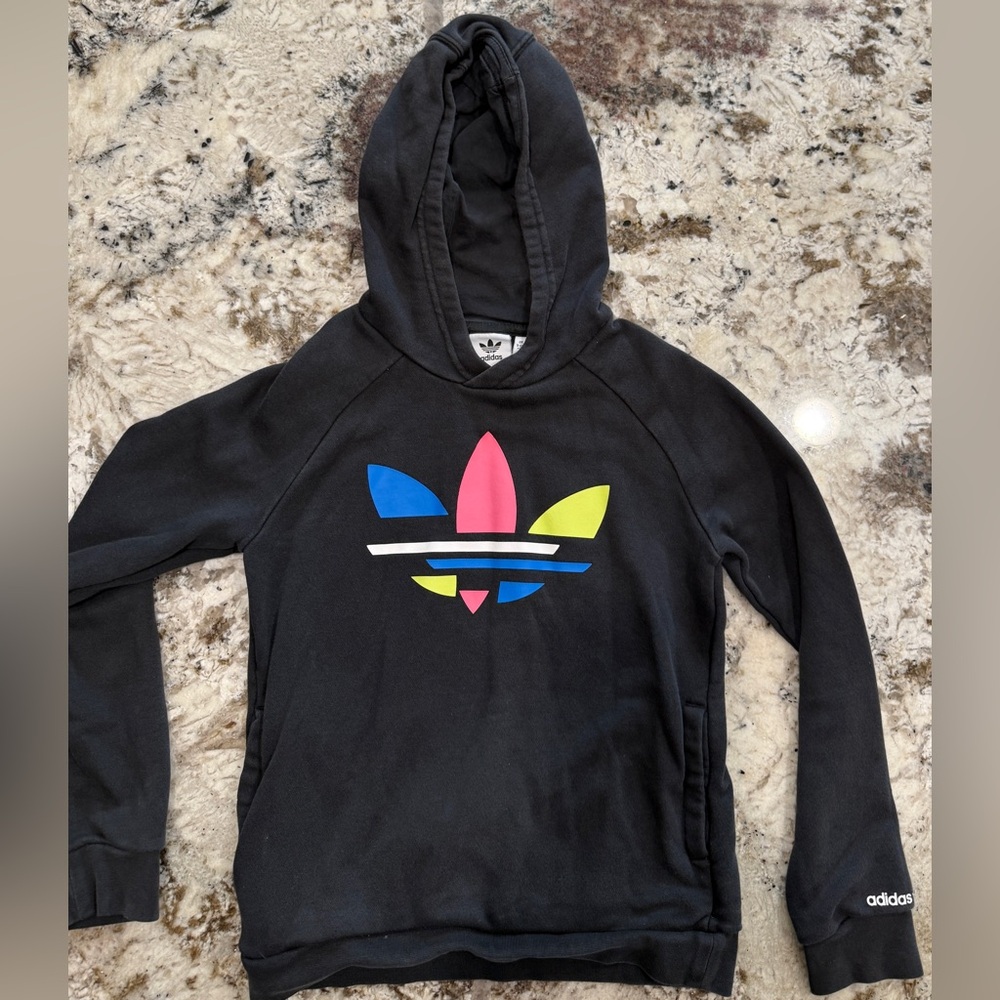 Adidas Hoodie with Multicolor Trefoil Logo